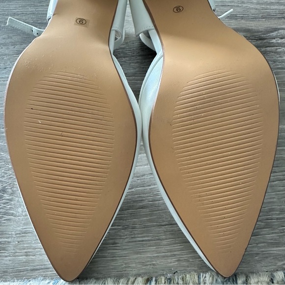 Bridal White Satin Ankle Strap Heels - Picture 7 of 13